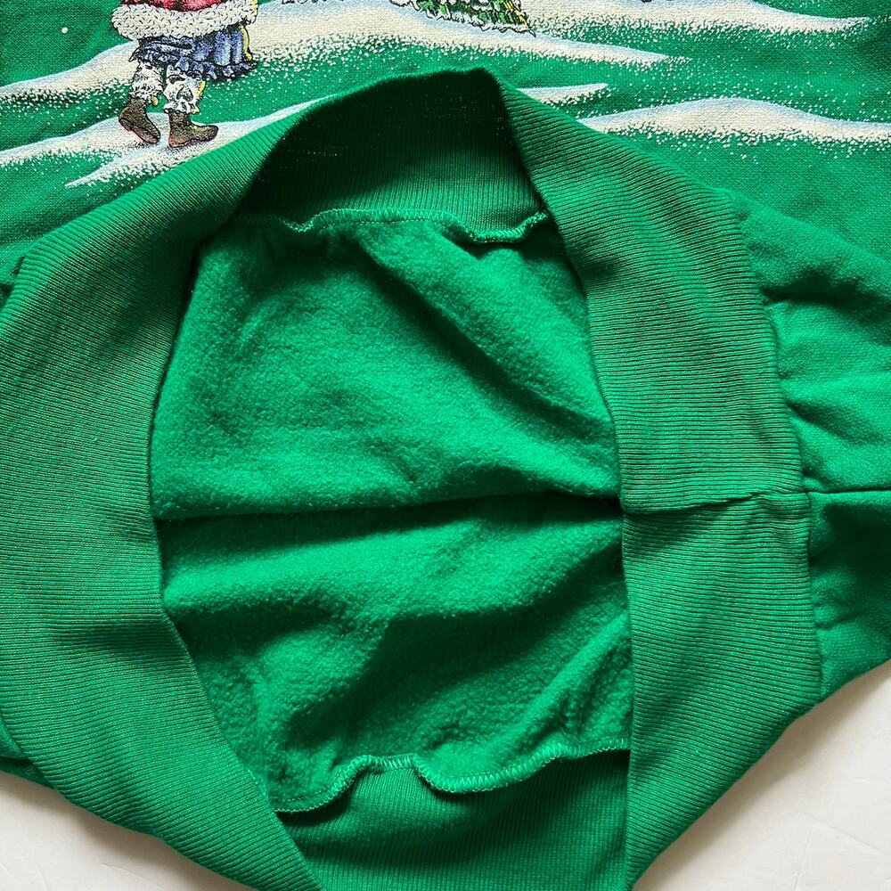 Vintage Grannycore Winter Snow Star Holidays Collared Christmas Sweatshirt M USA - Picture 6 of 8